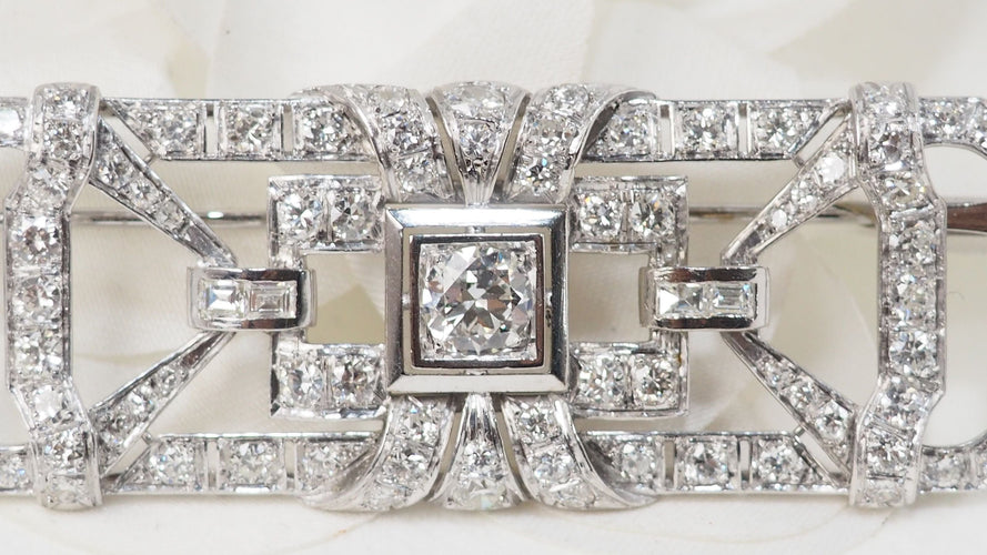 Broche Broche ancienne Or gris Diamants 58 Facettes 32434