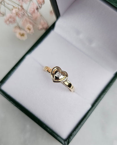 Bague 52 Bague Cœur Or jaune Diamant 58 Facettes 468