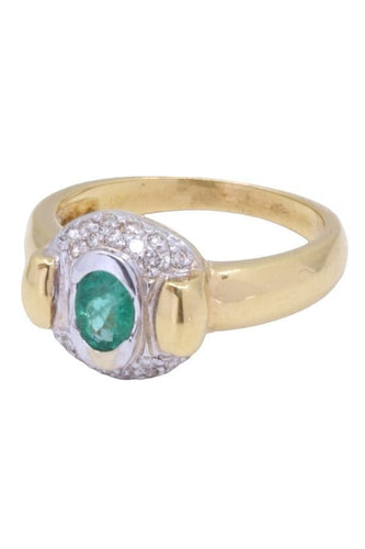 Bague 56 BAGUE ÉMERAUDE DIAMANTS 58 Facettes 075771