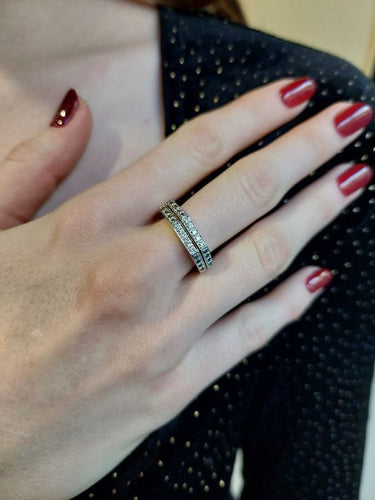 Bague 56.5 BAGUE MODERNE OR BLANC DIAMANTS 58 Facettes 078351