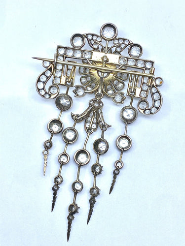 Broche Broche à pampilles détachables argent et pierres blanches 58 Facettes AB280