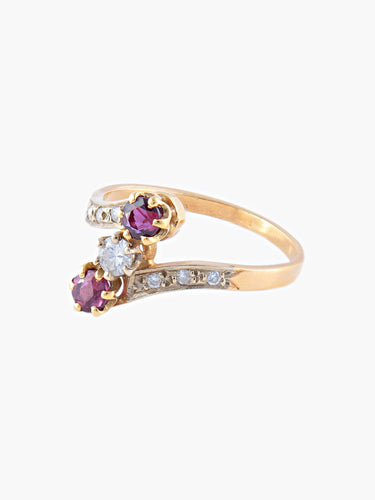 Bague 51 Bague Trilogie Rubis Diamants 58 Facettes