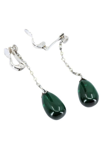 Boucles d'oreilles BOUCLES D'OREILLES CLIPS ARGENT DIAMANTS, PERLES ET VERRE 58 Facettes 047931