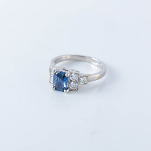 Bague 53 Bague en platine et saphir 58 Facettes