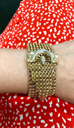 Bracelet BRACELET CEINTURE OR JAUNE ET DIAMANTS 58 Facettes