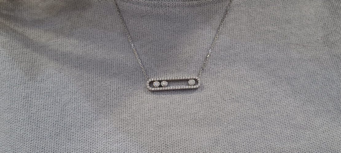 Collier Collier en Or blanc & diamants 58 Facettes