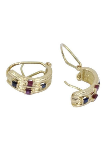 Boucles d'oreilles Boucles d'oreilles clips, saphirs, rubis 58 Facettes 063451