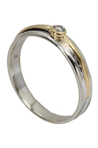 Bague BAGUE JONC 2 ORS DIAMANT 58 Facettes 053901