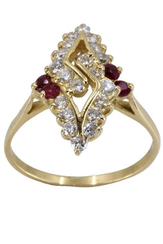Bague 58 BAGUE MODERNE RUBIS ET DIAMANTS 58 Facettes 057831