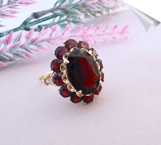 Bague 58 Bague Grenats Or Jaune 58 Facettes AA 1531