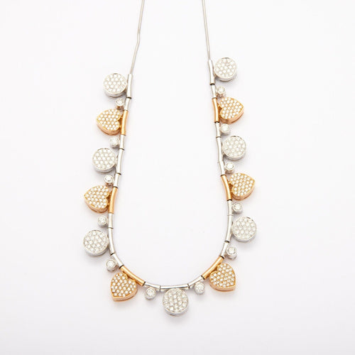 Collier Collier motifs cœurs 2 Ors, diamants 58 Facettes
