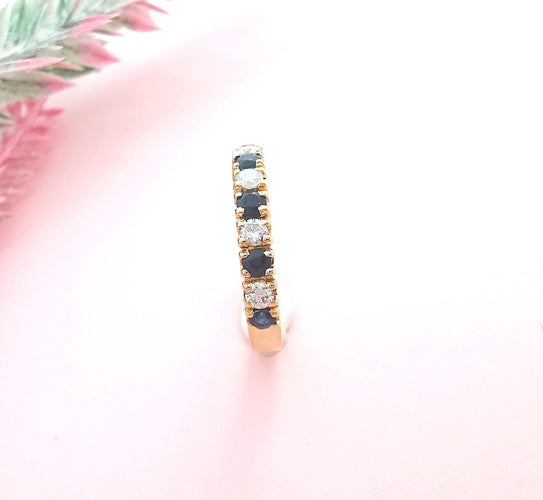 Bague Bague Demi Alliance Saphirs Diamants 58 Facettes AA 1605