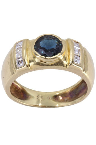 Bague 50 BAGUE JONC SAPHIR ET DIAMANTS 58 Facettes 071711