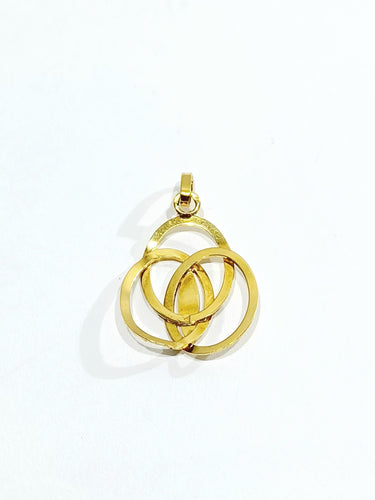 Pendentif Pendentif cercles entrelacés en or jaune 58 Facettes
