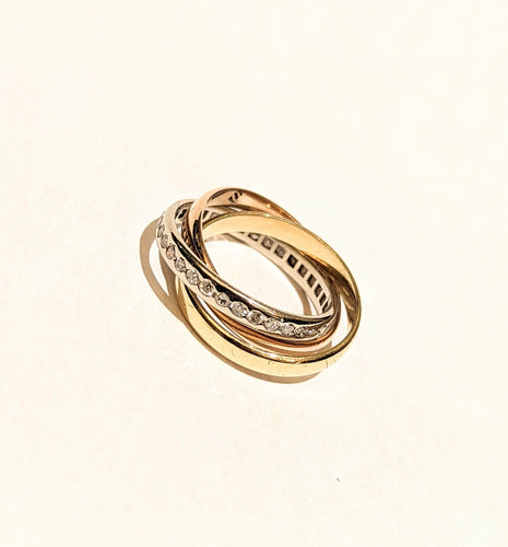 Bague Alliance 3 ors et diamants 58 Facettes