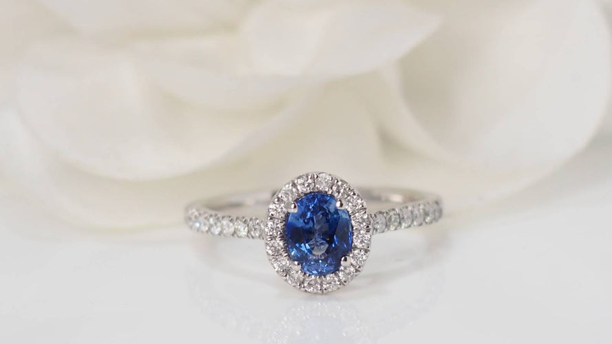 Bague 51 Bague, saphir ceylan, diamants 58 Facettes 32076