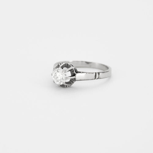 Bague 55 Bague Solitaire Or gris Diamant 0.53ct 58 Facettes 230450