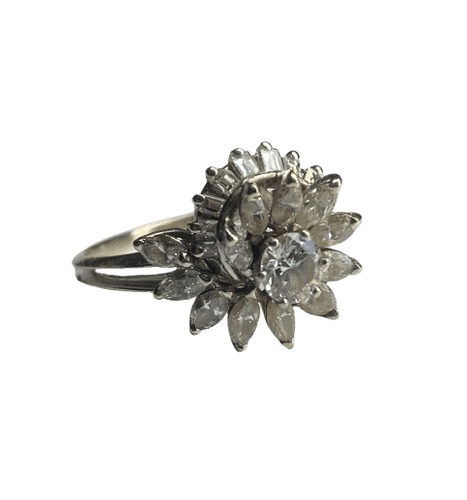 Bague 61 BAGUE OR BLANC DIAMANTS 58 Facettes