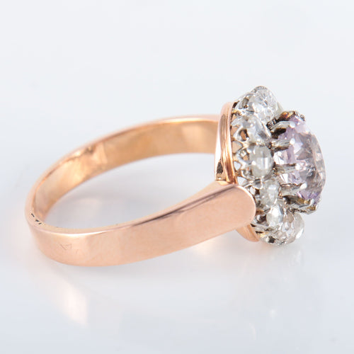 Bague 58 Bague ancienne Améthyste Diamants 58 Facettes 8292