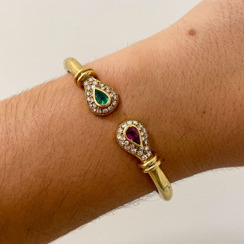 Bracelet Bracelet Jonc pierres de couleur Diamants 58 Facettes