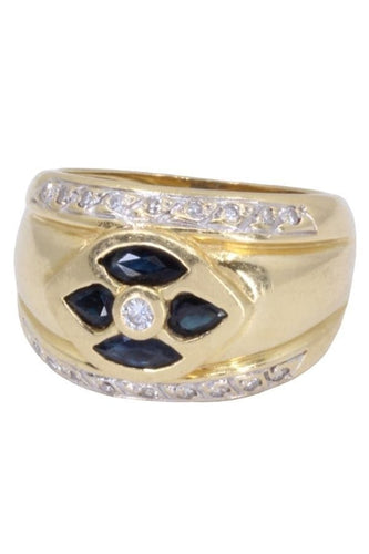 Bague 54 BAGUE JONC SAPHIRS ET DIAMANTS 58 Facettes 077851