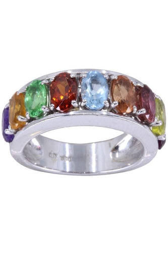 Bague 55 BAGUE MODERNE TUTTI FRUTTI 58 Facettes 081111
