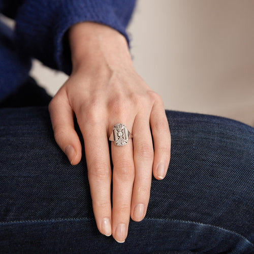 Bague 49 Bague Art Déco, diamants 58 Facettes