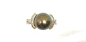 Bague Bague en or blanc, perle de Tahiti et diamants 58 Facettes