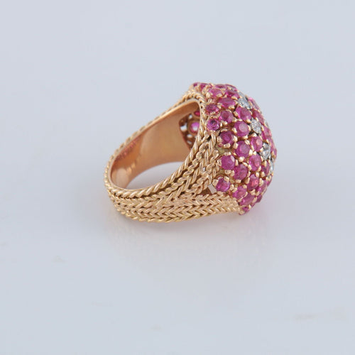 Bague 51 Bague boule or rose et pierres 58 Facettes