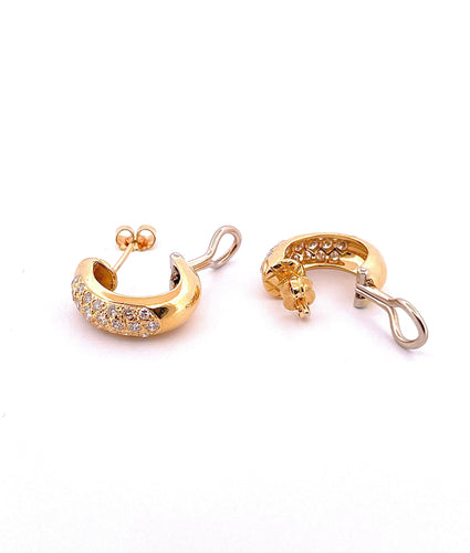 Boucles d'oreilles Créoles en Or jaune & diamants 58 Facettes