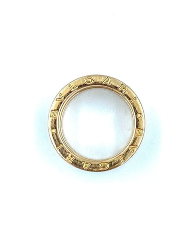 Bague 54 BVLGARI. Collection BZero 1, alliance or rose 18K et céramique 58 Facettes