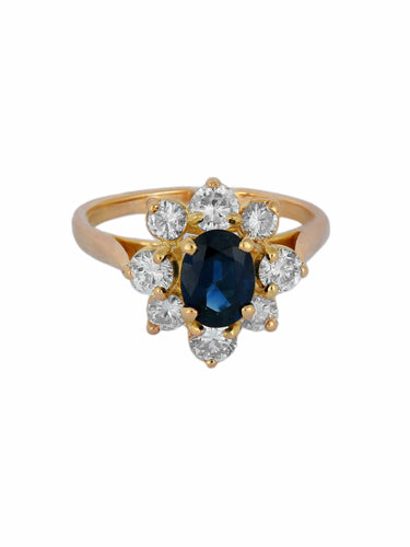 Bague Bague Marguerite saphir et diamants 58 Facettes