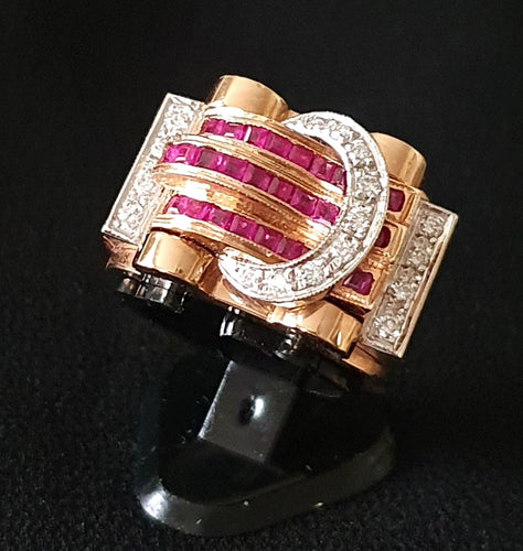 Bague 57.5 Bague 2 Ors Diamants Rubis 58 Facettes R 1306  Maee