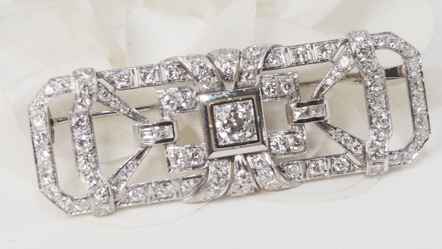 Broche Broche ancienne Or gris Diamants 58 Facettes 32434