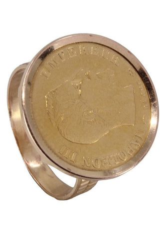 Bague Bague pièce de 10 francs Or jaune Napoléon III 58 Facettes 077071