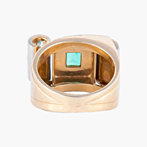 Bague Bague Tank Emeraude Diamants 58 Facettes