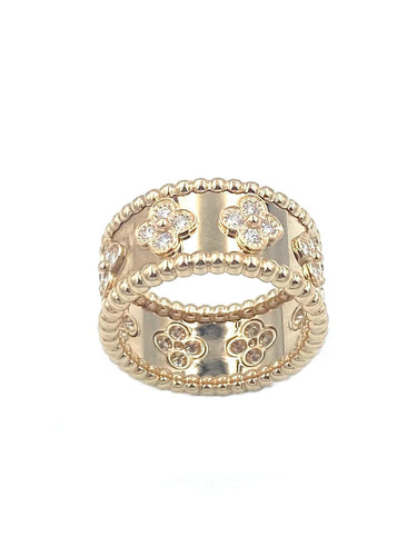 Bague 53 Bague VAN CLEEF & ARPELS Perlée Trèfles diamants 58 Facettes