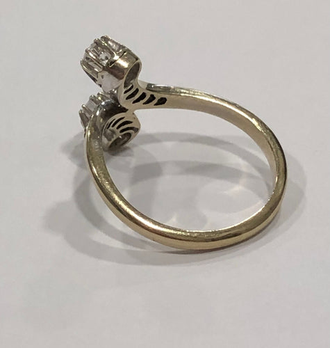 Bague Bague "Toi et Moi" or blanc et diamants 58 Facettes