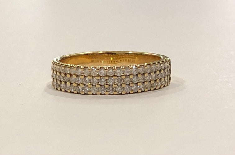 Bague Bague demi tour diamants en or jaune 58 Facettes