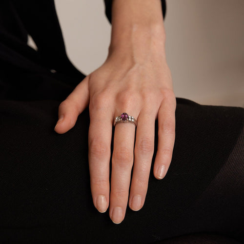Bague 51 Bague rubis, diamants 58 Facettes