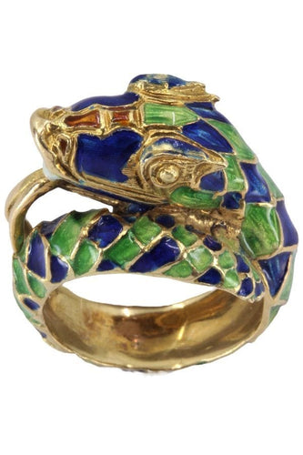 Bague BAGUE SERPENT ÉMAILLÉE 58 Facettes 068601