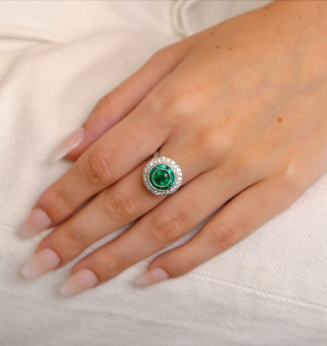 Bague 53 BAGUE ART DÉCO EMERAUDE 58 Facettes