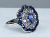 Bague 51 Bague marguerite Or Saphirs Diamants 58 Facettes AB214