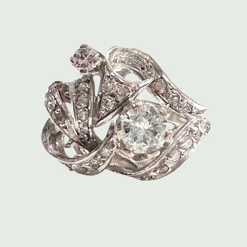 Bague Bague rétro Or blanc Diamants 58 Facettes Q891A