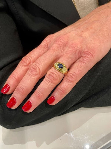 Bague BAGUE MODERNE SAPHIR ET DIAMANTS 58 Facettes 045021