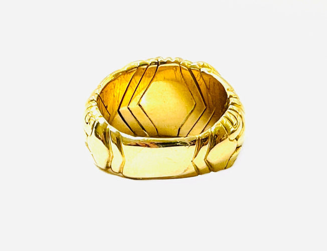Bague 58 BVLGARI. Collection Parentesi, bague vintage or jaune 58 Facettes