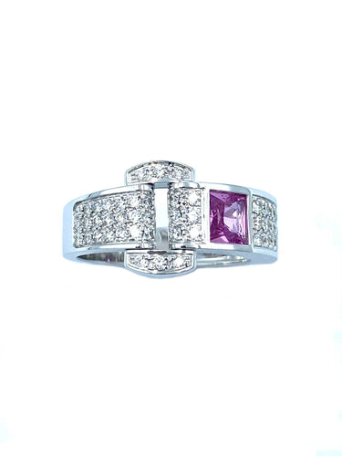 Bague 57 PIAGET - bague, saphir rose et diamants 58 Facettes