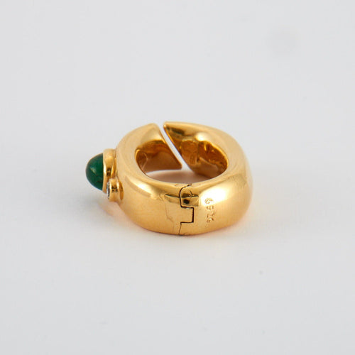 Boucles d'oreilles POIRAY - Créoles Emeraudes Diamants 58 Facettes