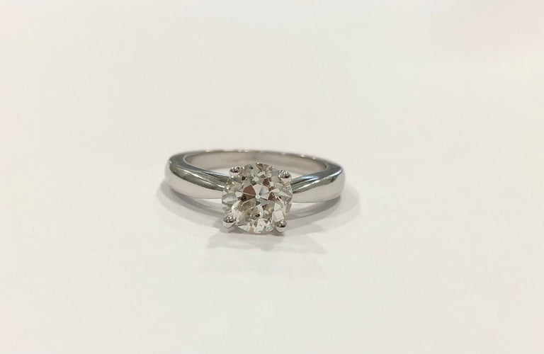 49.5 Bague solitaire diamant 1,28 ct or blanc 58 Facettes