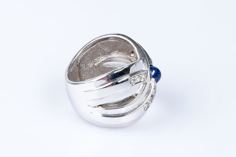 Bague Bague diamants saphir or blanc 58 Facettes 111-170463-34